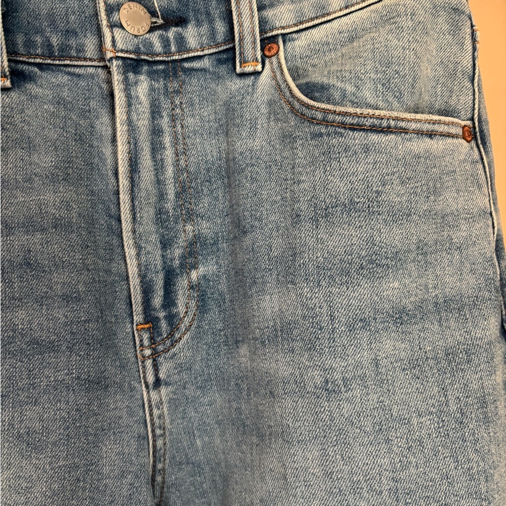 Aritzia Blue Straight Leg Jeans with Vintage-Inspired Wash - Picture 5 of 8